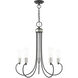 Bari 5 Light 25 inch Scandinavian Gray with Brushed Nickel Accents Chandelier Ceiling Light
