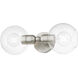 Downtown 2 Light 7 inch Brushed Nickel Vanity Sconce Wall Light, Sphere