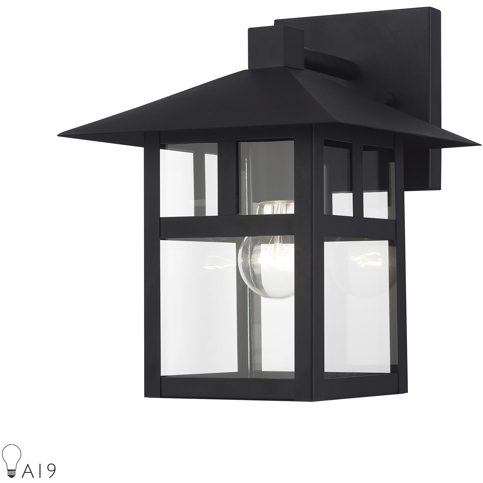 Crestlake 1 Light 11.5 inch Textured Black Outdoor Wall Lantern