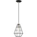 Geometric 1 Light 8 inch Black Mini Pendant Ceiling Light