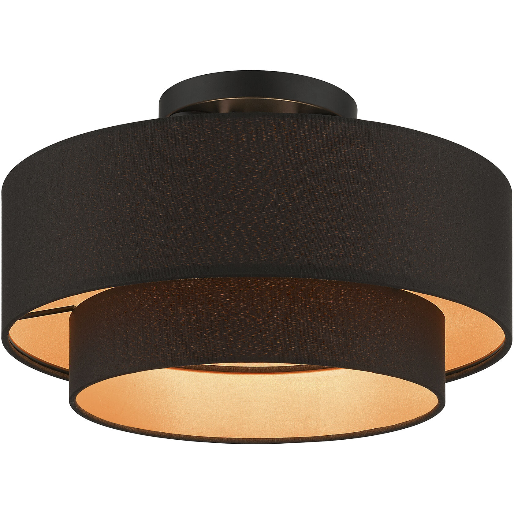 Sentosa 3 Light 15 inch Black Semi Flush Mount Ceiling Light, Large