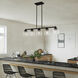 Aragon 5 Light 42 inch Black Linear Chandelier Ceiling Light