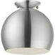 Piedmont 1 Light 10 inch Brushed Aluminum Semi-Flush Mount Ceiling Light
