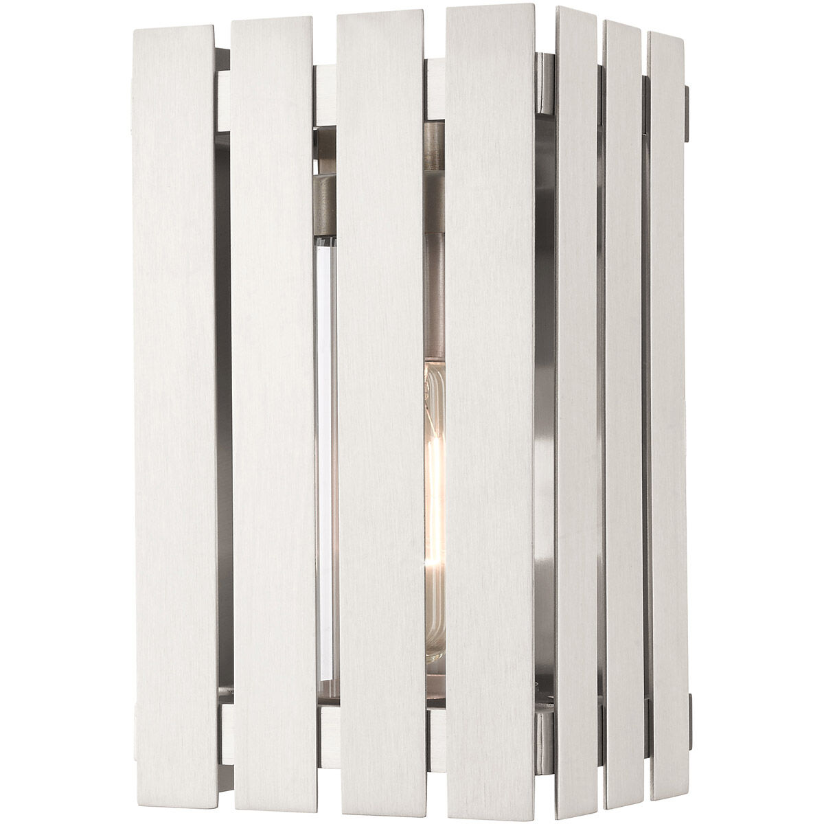 Greenwich 1 Light 10 inch Brushed Nickel Outdoor Wall Lantern
