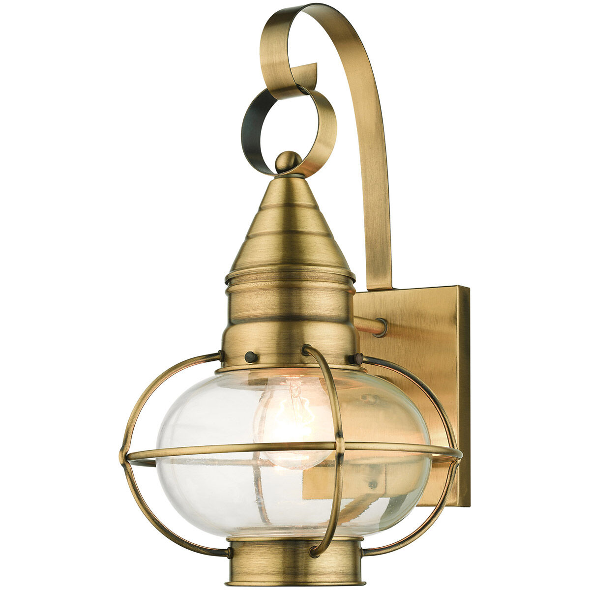 Newburyport 1 Light 14.75 inch Antique Brass Outdoor Wall Lantern