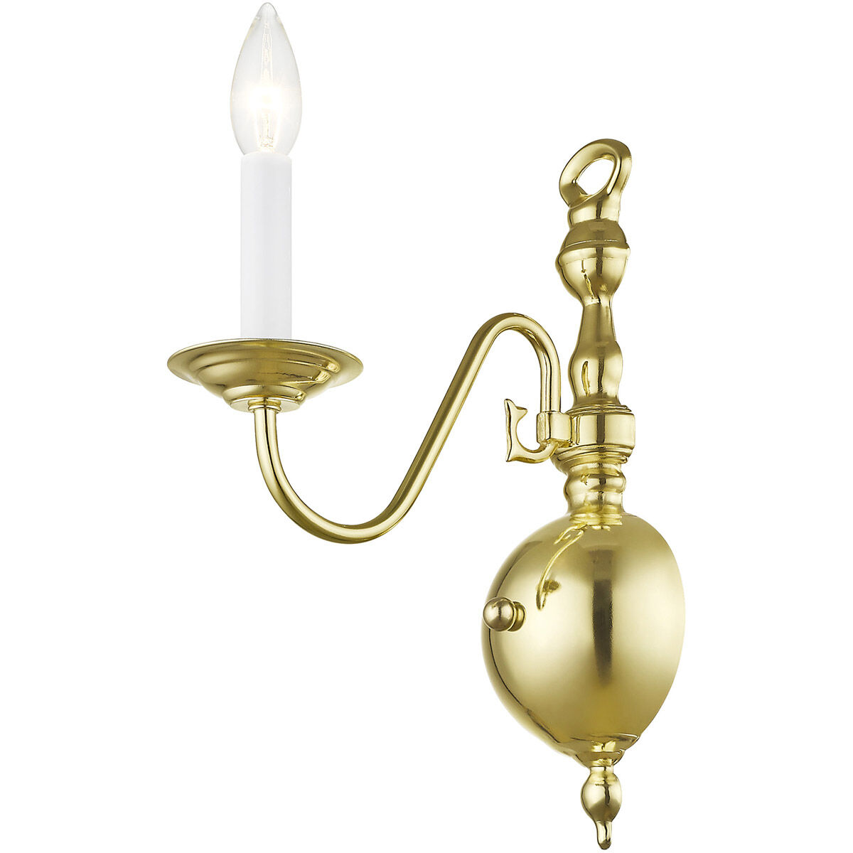 Williamsburgh 1 Light 5 inch Polished Brass Wall Sconce Wall Light
