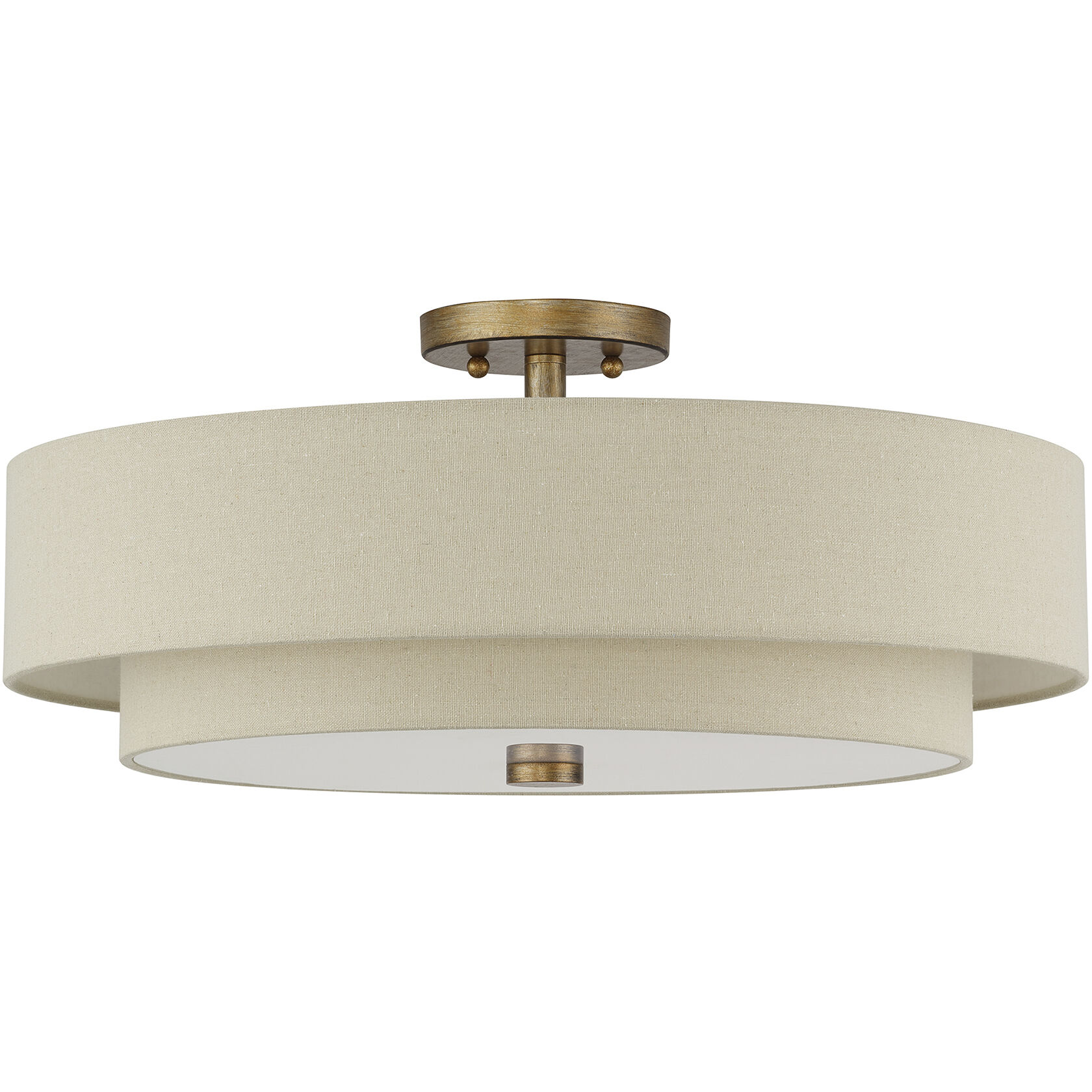 Bellingham 5 Light 22 inch Antique Gold Leaf Semi Flush Mount Ceiling Light, Extra Large