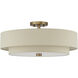 Bellingham 5 Light 22 inch Antique Gold Leaf Semi Flush Mount Ceiling Light, Extra Large