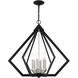 Prism 6 Light 26 inch Black with Brushed Nickel Cluster Chandelier Ceiling Light