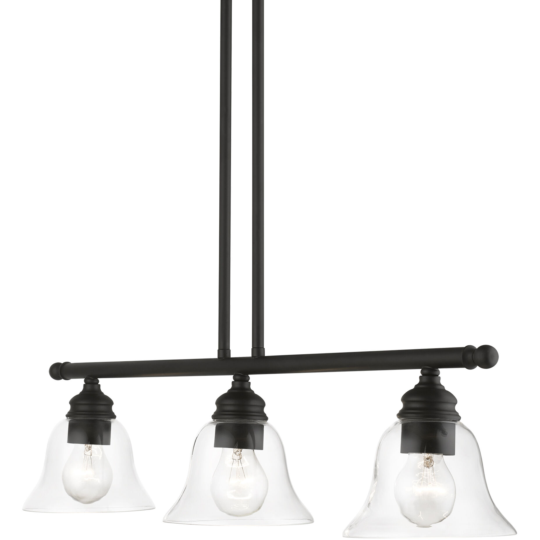 Moreland 3 Light 30 inch Black Linear Chandelier Ceiling Light
