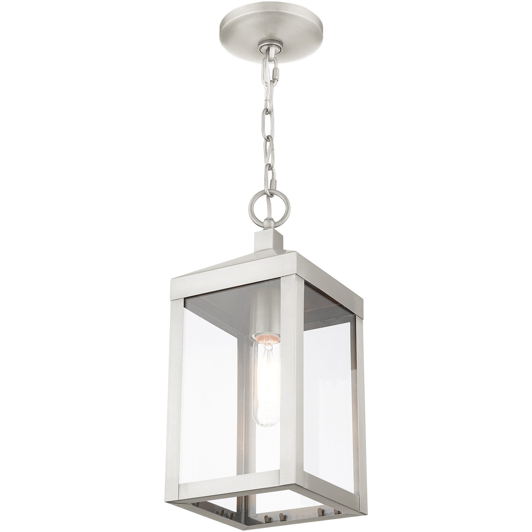 Nyack 1 Light 6 inch Brushed Nickel Outdoor Pendant Lantern