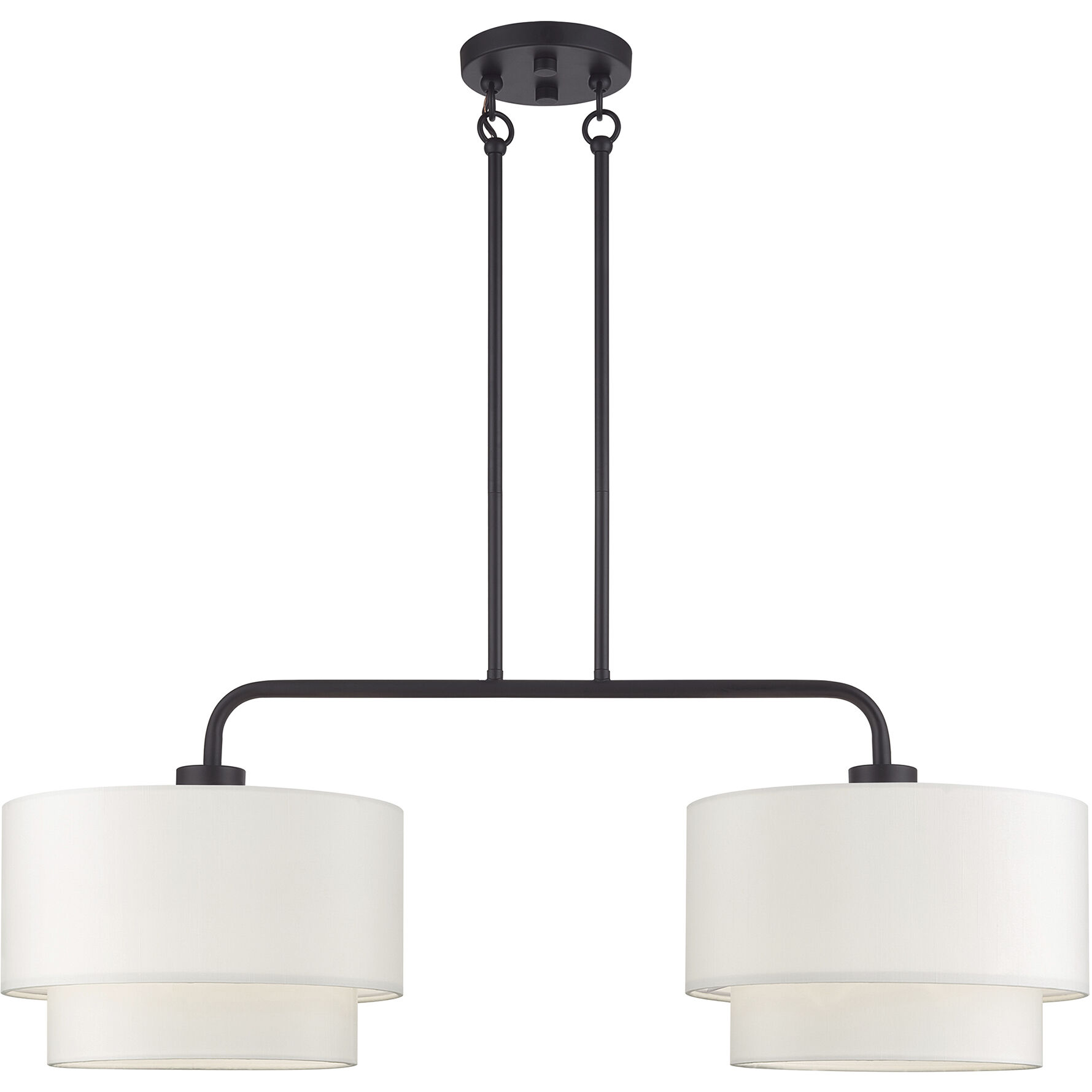 Manorwood 2 Light 35 inch Bronze Linear Chandelier Ceiling Light