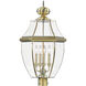 Monterey 4 Light 29 inch Antique Brass Outdoor Post Top Lantern