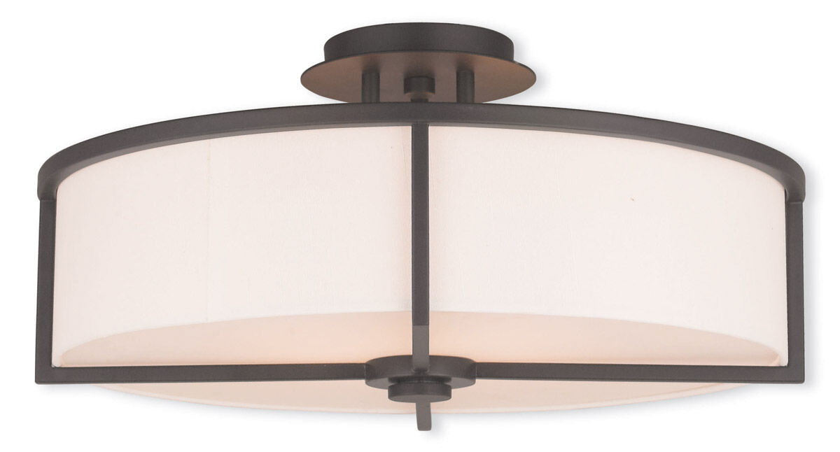 Wesley 4 Light 19 inch Bronze Semi-Flush Mount Ceiling Light