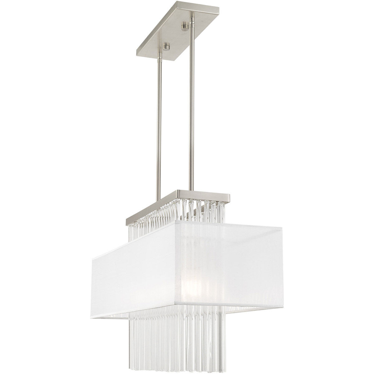 Alexis 3 Light 30 inch Brushed Nickel Linear Chandelier Ceiling Light