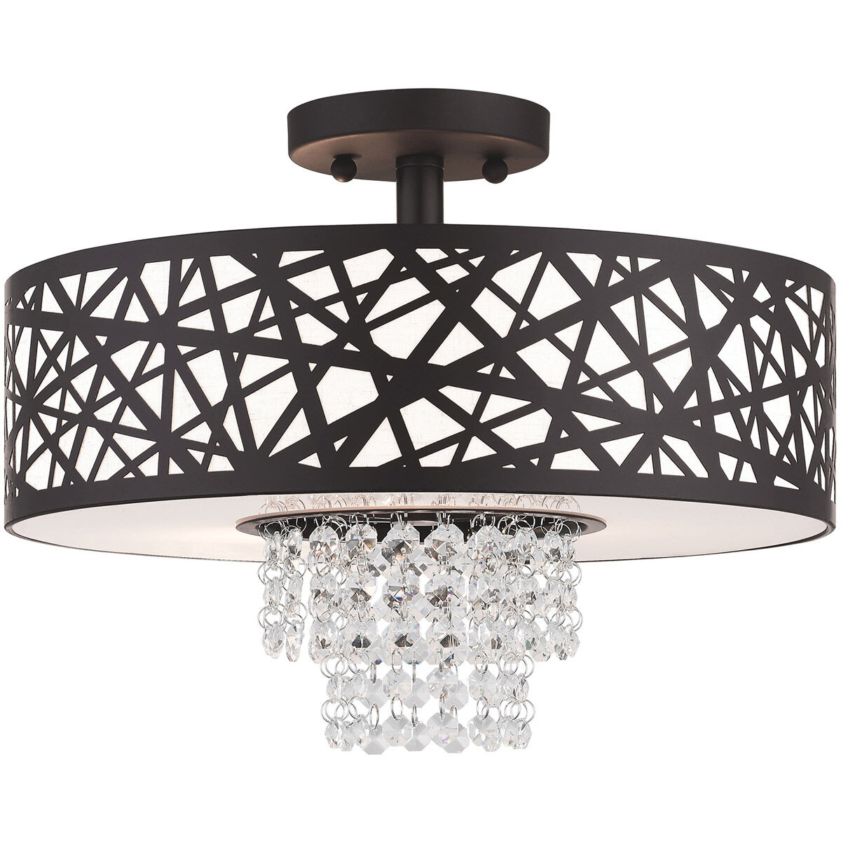 Allendale 3 Light 15 inch Bronze Semi-Flush Mount Ceiling Light