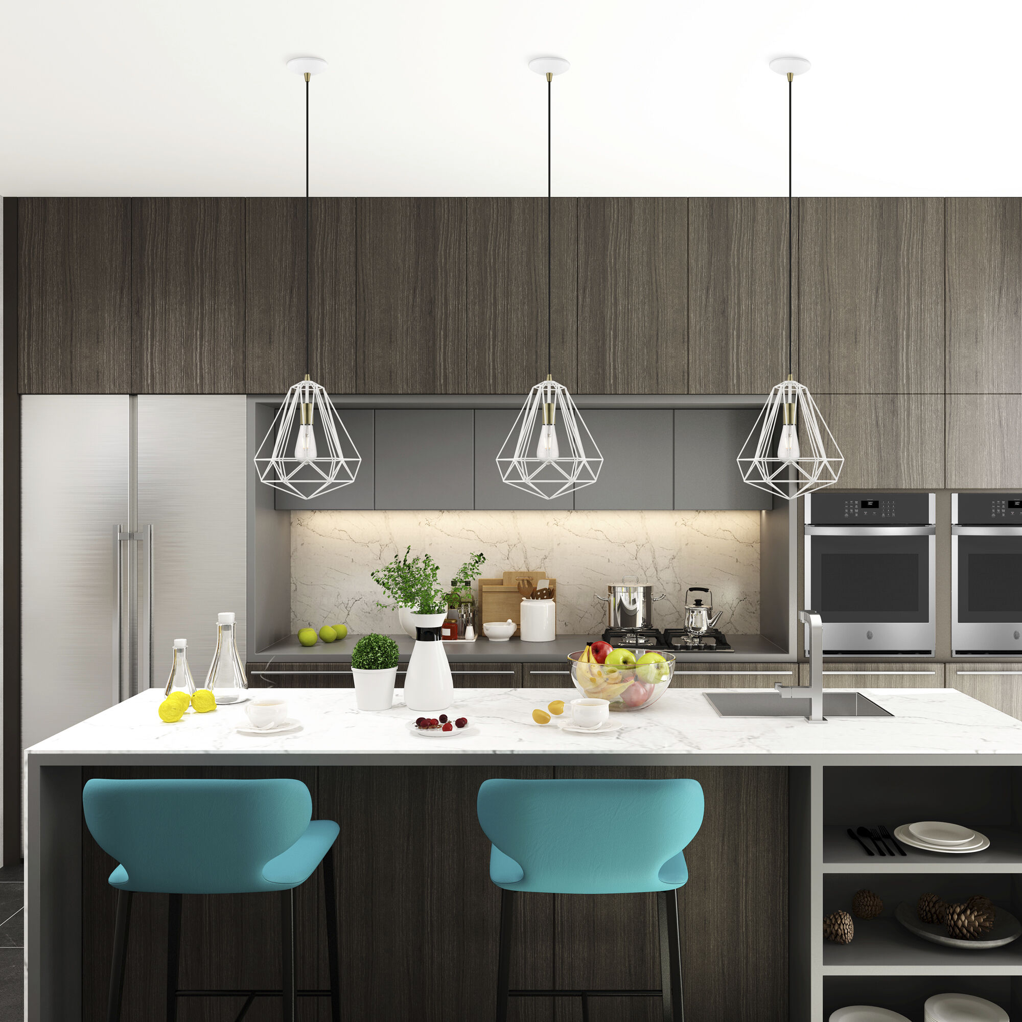 Knox 1 Light 12 inch Textured White with Antique Brass Accents Pendant Ceiling Light