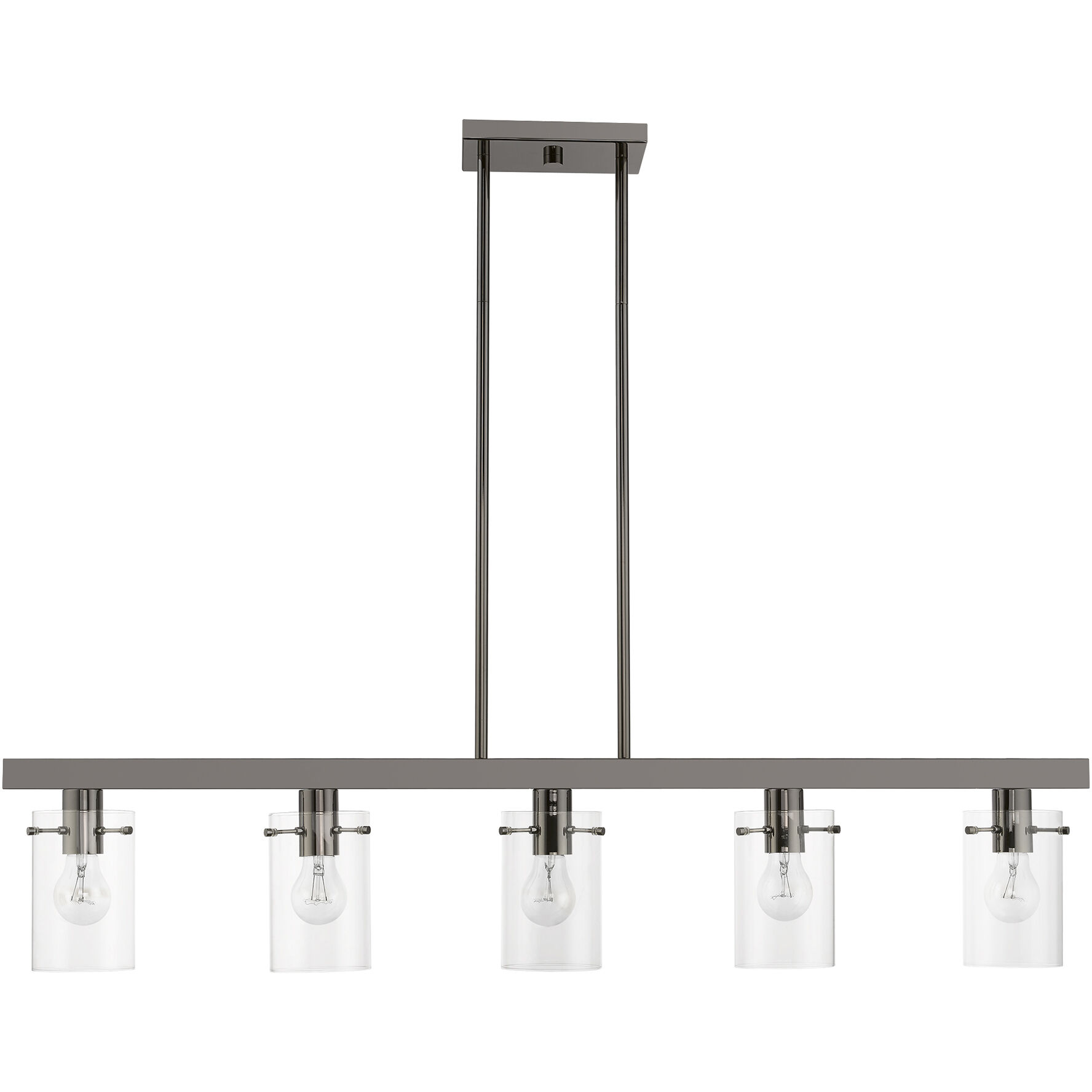 Munich 5 Light 42 inch Black Chrome Linear Chandelier Ceiling Light