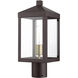Nyack 1 Light 15.25 inch Bronze with Antique Brass Cluster Small Outdoor Post Top Lantern in Bronze with Antique Brass Cluser