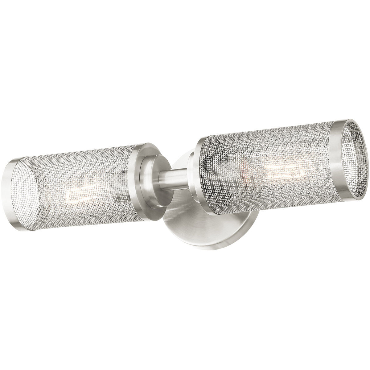 Industro 2 Light 5 inch Brushed Nickel Sconce Wall Light