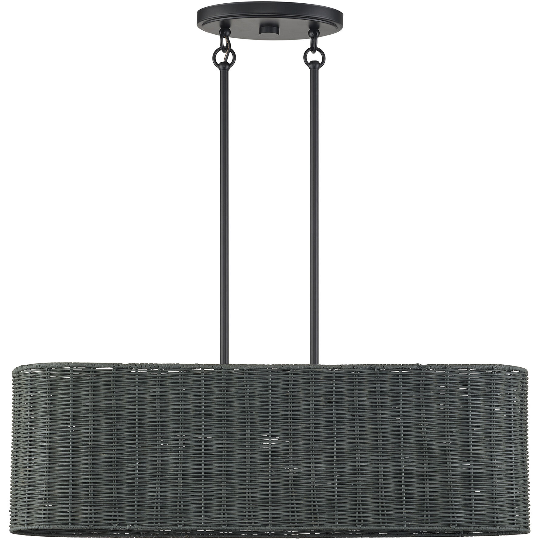 Weavington 3 Light 30 inch Black Linear Chandelier Ceiling Light, Medium