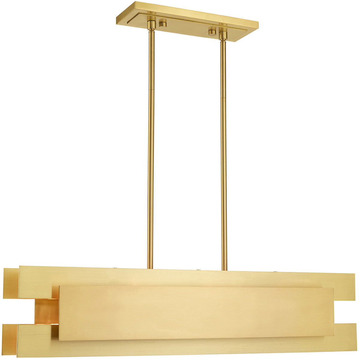 Varick 4 Light 36 inch Satin Brass Linear Chandelier Ceiling Light