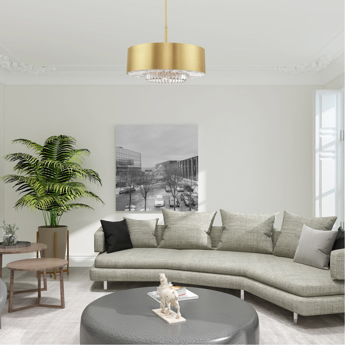 Madison 6 Light 24 inch Satin Brass Pendant Chandelier Ceiling Light