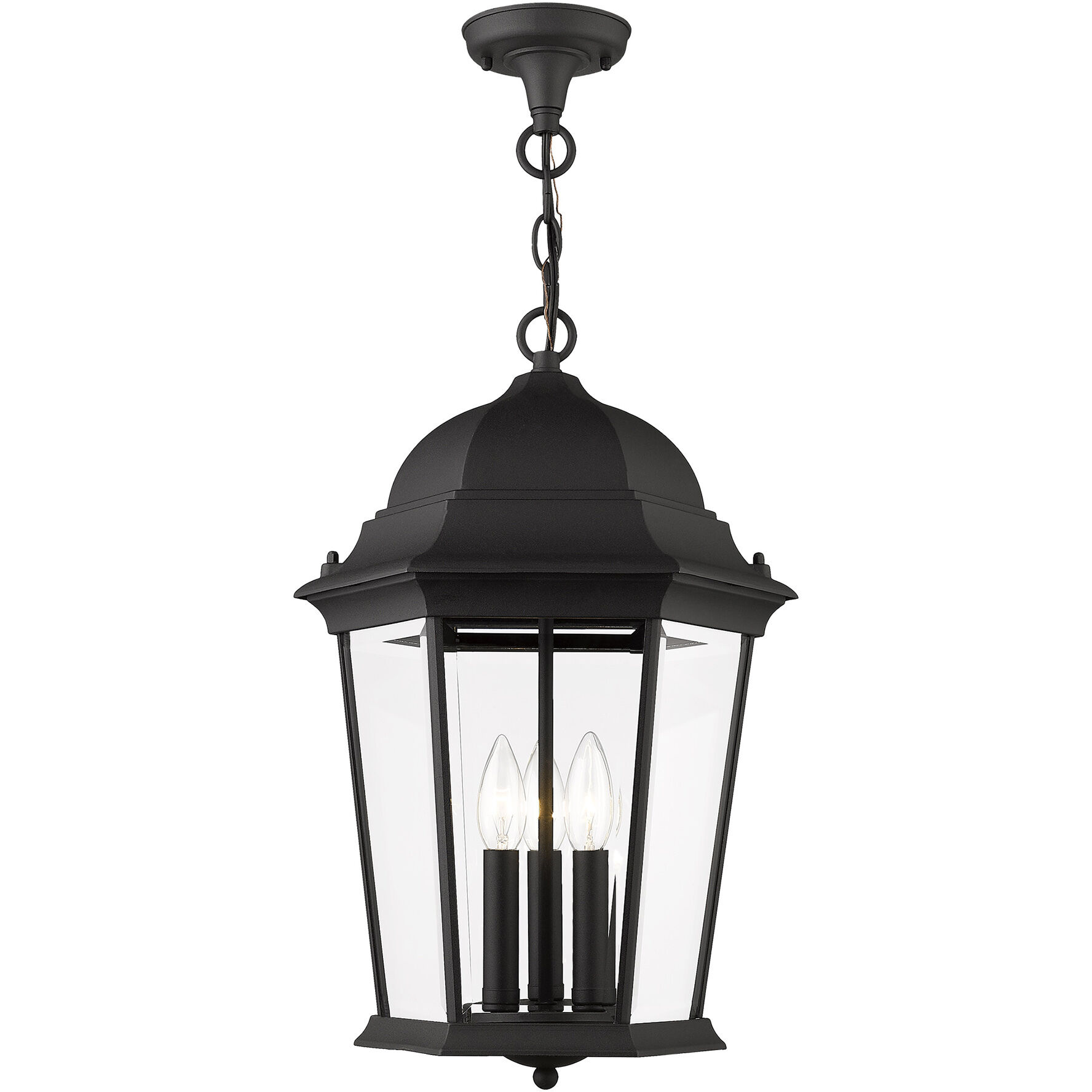 Hamilton 3 Light 13 inch Textured Black Outdoor Pendant Lantern