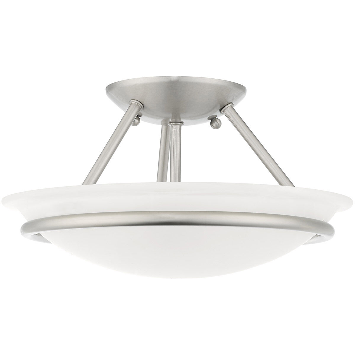 Newburgh 2 Light 12 inch Brushed Nickel Semi-Flush Mount Ceiling Light