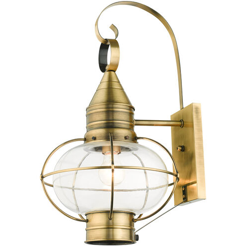 Newburyport 1 Light 21 inch Antique Brass Outdoor Wall Lantern