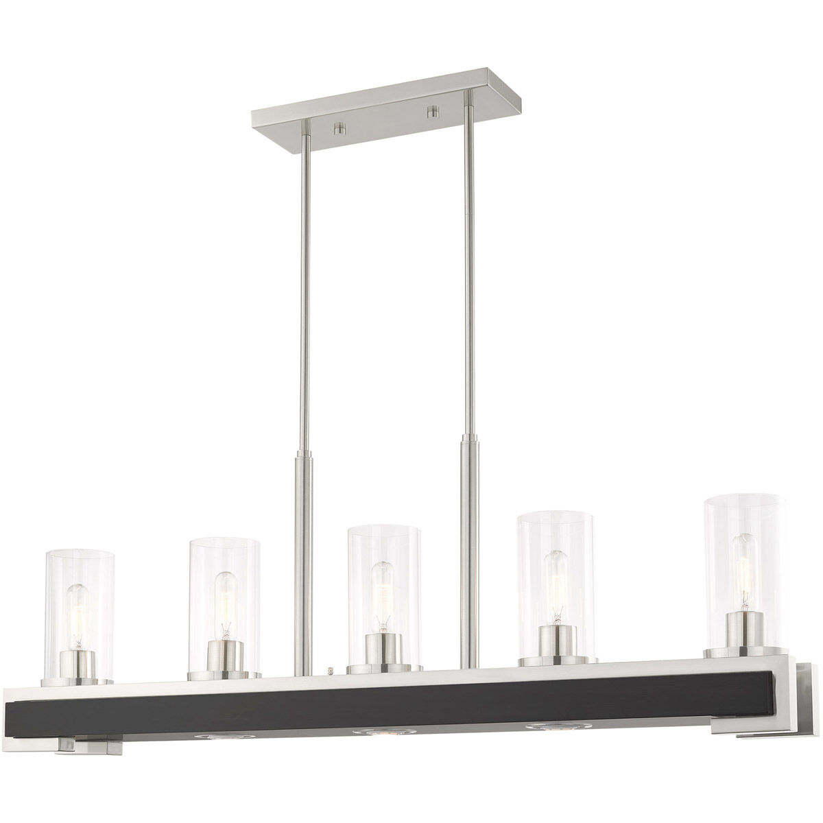 Buttonwood 8 Light 44 inch Brushed Nickel Linear Chandelier Ceiling Light