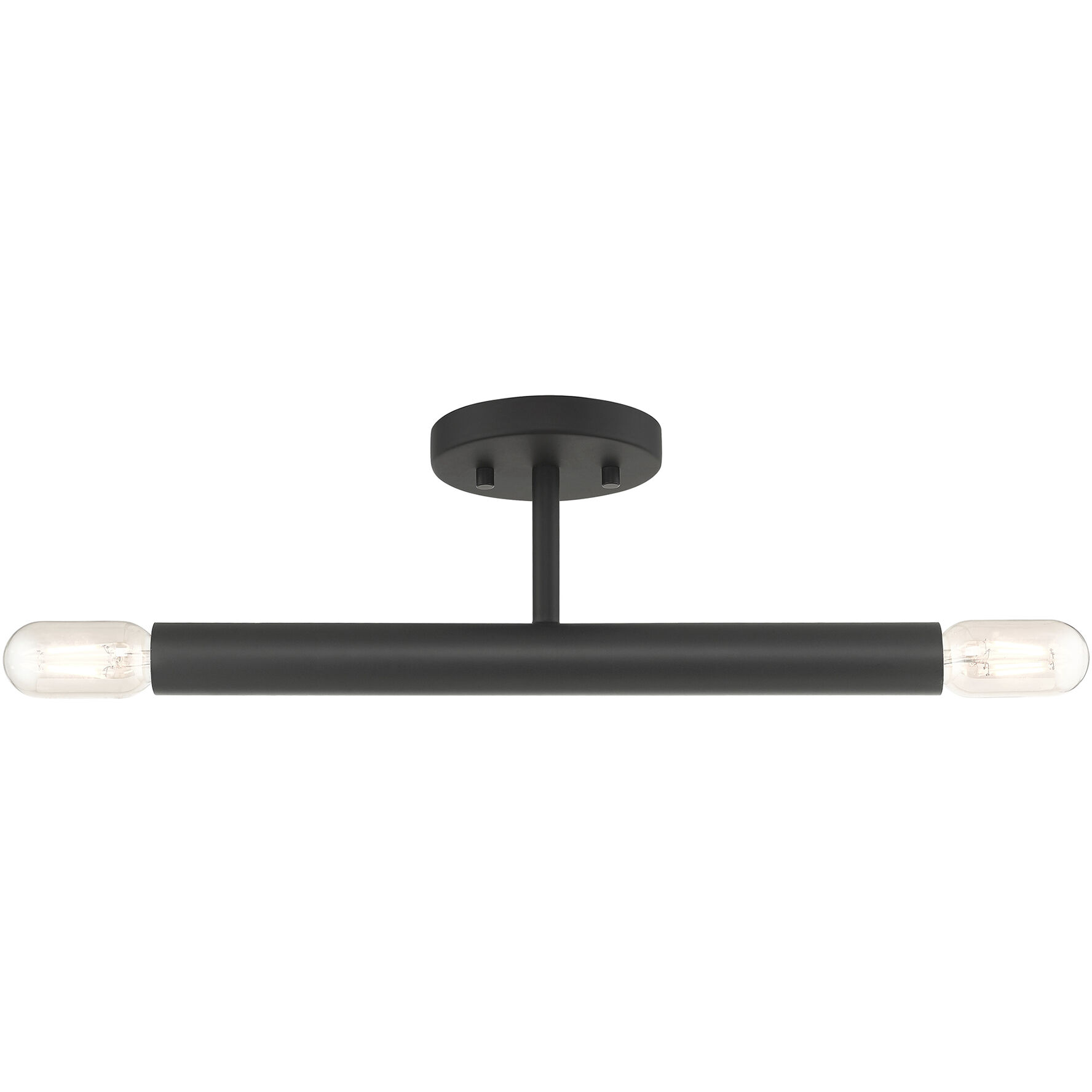 Copenhagen 2 Light 5.13 inch Black Semi-Flush Ceiling Light