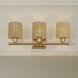 Weavington 3 Light 23.5 inch Antique Gold Leaf Vanity Wall Sconce Wall Light