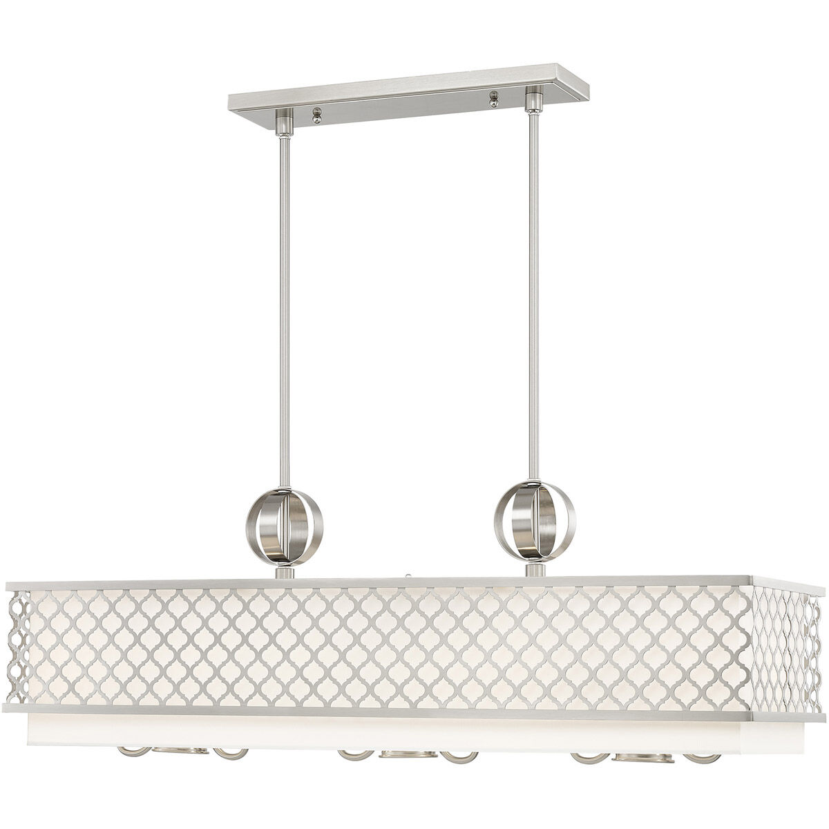 Arabesque 9 Light 40 inch Brushed Nickel Linear Chandelier Ceiling Light
