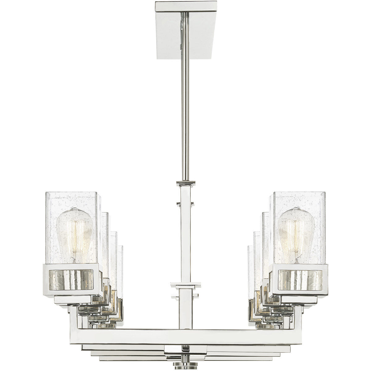 Harding 8 Light 40 inch Polished Chrome Linear Chandelier Ceiling Light