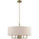 Meridian 6 Light 24 inch Antique Brass Pendant Chandelier Ceiling Light