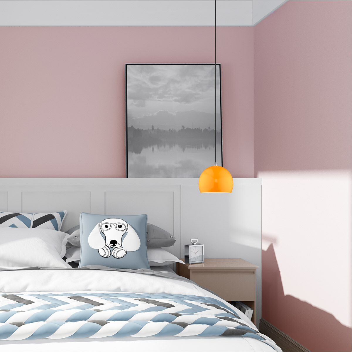 Allison 1 Light 10 inch Shiny Orange Mini Pendant Ceiling Light