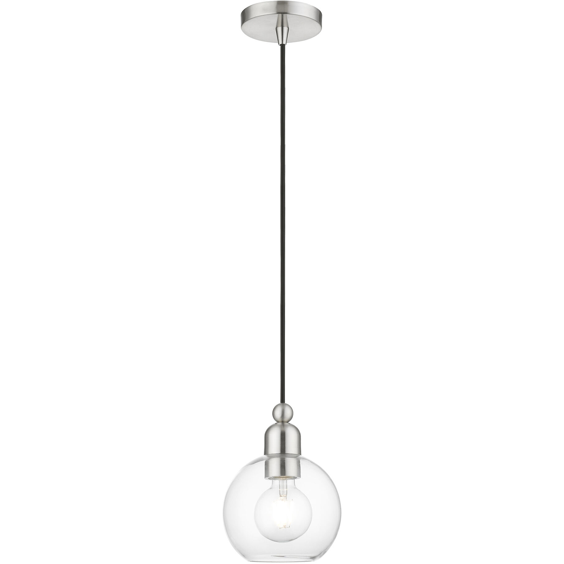 Downtown 1 Light 6.5 inch Brushed Nickel Mini Pendant Ceiling Light, Sphere