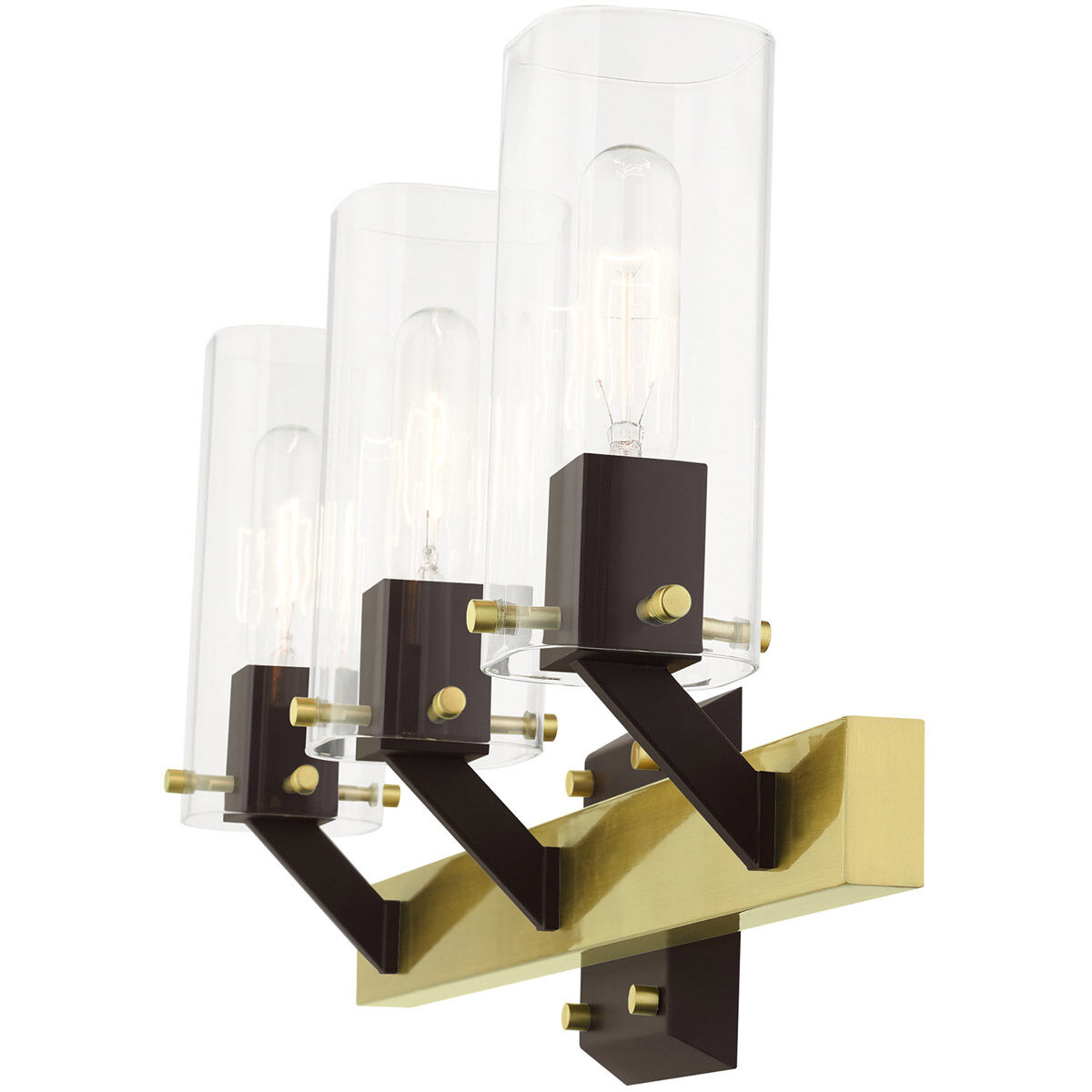 Beckett 3 Light 24 inch Satin Brass Vanity Sconce Wall Light