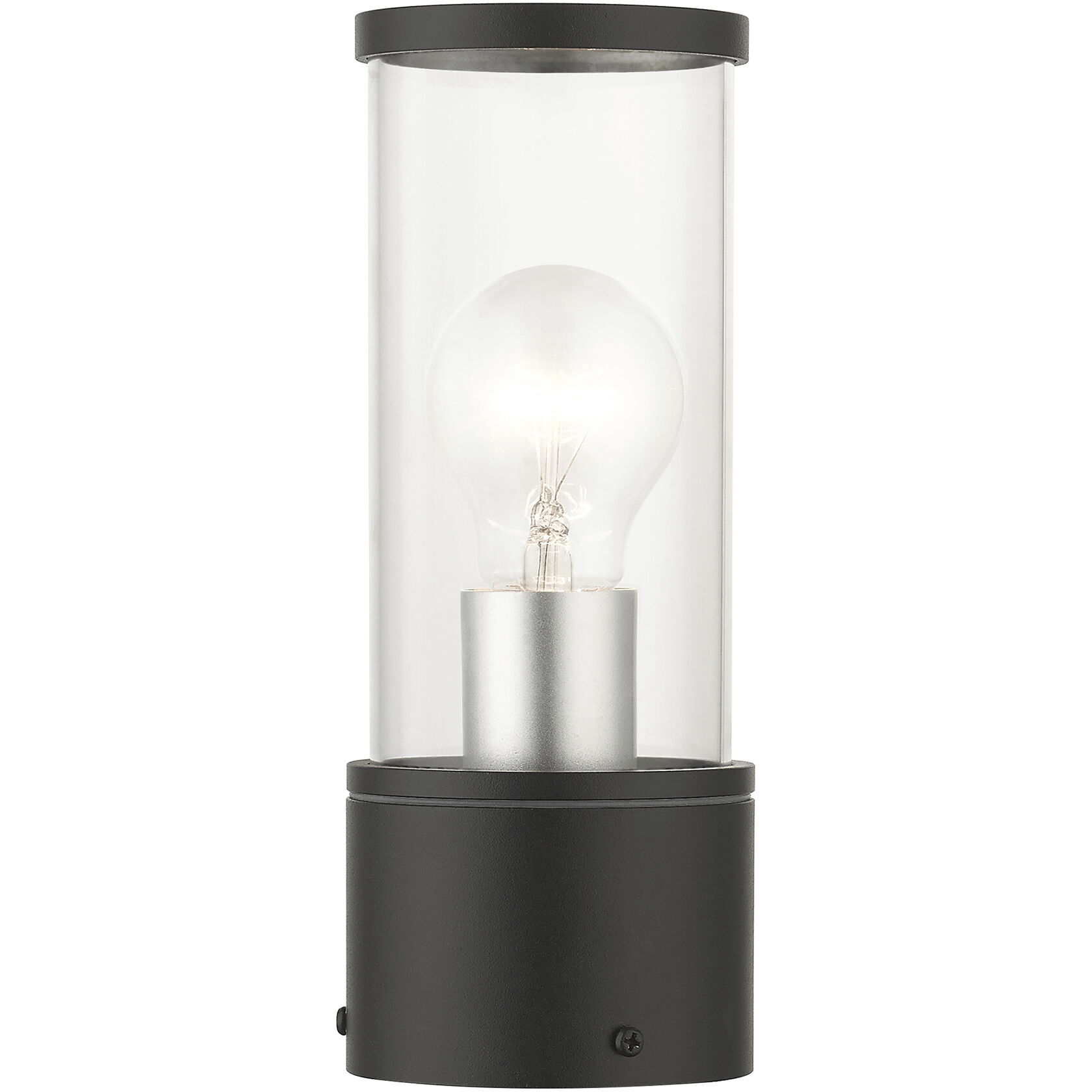 Atlantic 1 Light 9.25 inch Textured Black with Antique Silver Finish Accents Outdoor Small Post Top Lantern