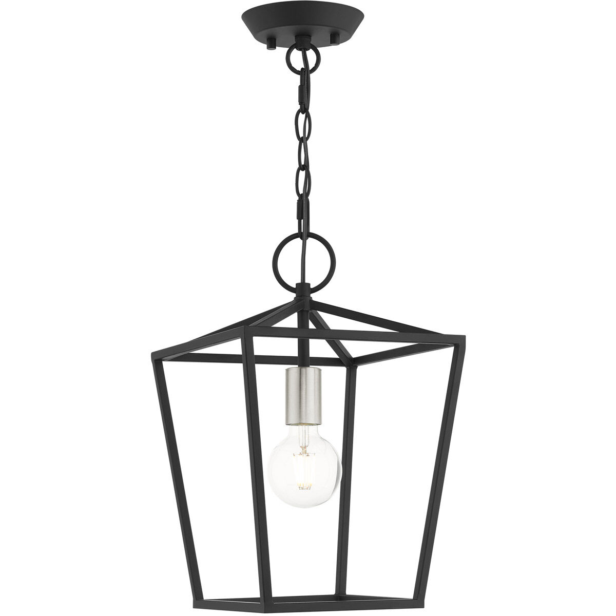 Devone 1 Light 10 inch Black Convertible Semi Flush/Lantern Ceiling Light