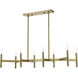 Copenhagen 8 Light 40 inch Antique Brass Linear Chandelier Ceiling Light