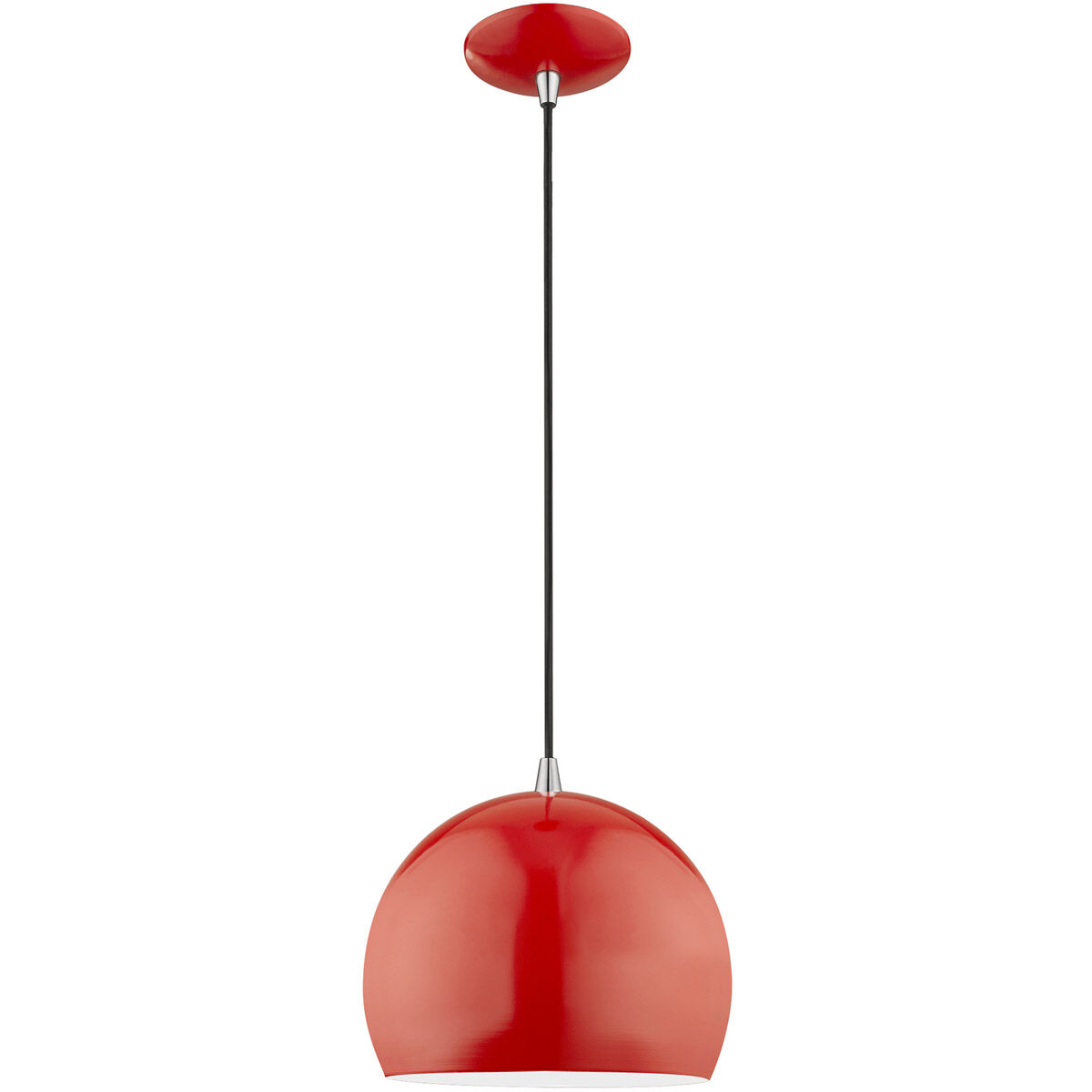 Allison 1 Light 10 inch Shiny Red Mini Pendant Ceiling Light