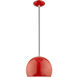 Allison 1 Light 10 inch Shiny Red Mini Pendant Ceiling Light