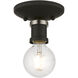Lansdale 1 Light 5 inch Black with Brushed Nickel Accents Single Flush Mount Ceiling Light, Single