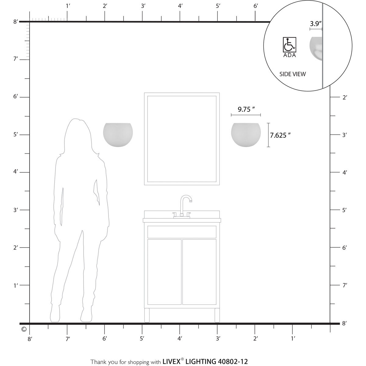 Piedmont 1 Light 10 inch Satin Brass ADA Wall Sconce Wall Light