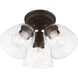 Montgomery 3 Light 14 inch Bronze Semi-Flush Ceiling Light
