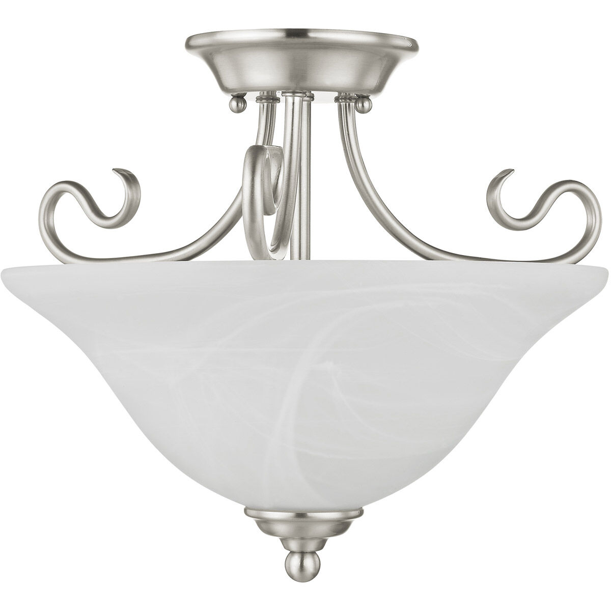 Coronado 2 Light 16 inch Brushed Nickel Semi-Flush Mount Ceiling Light