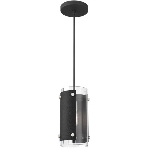 Barcelona 1 Light 8 inch Black with Brushed Nickel Accents Pendant Ceiling Light