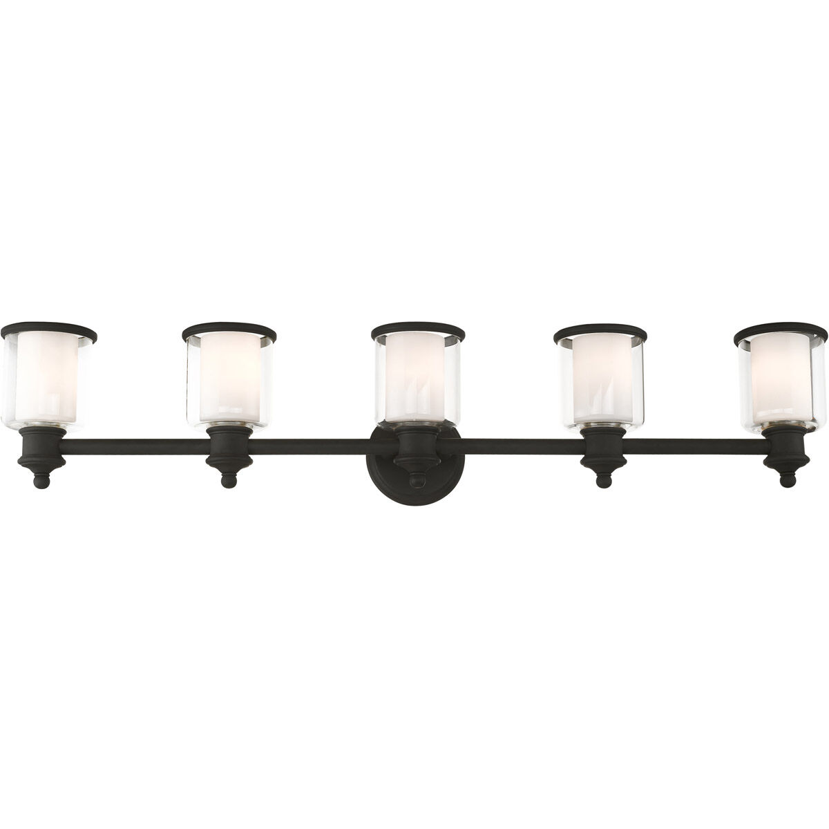 Middlebush 5 Light 46 inch Black Vanity Sconce Wall Light